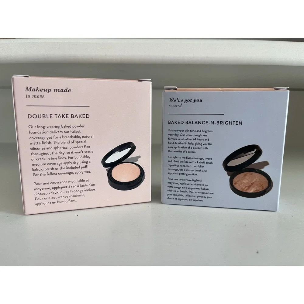 Laura Geller Lot Of 2 Double Take Baked Powder Foundation Balance Brighten Fair